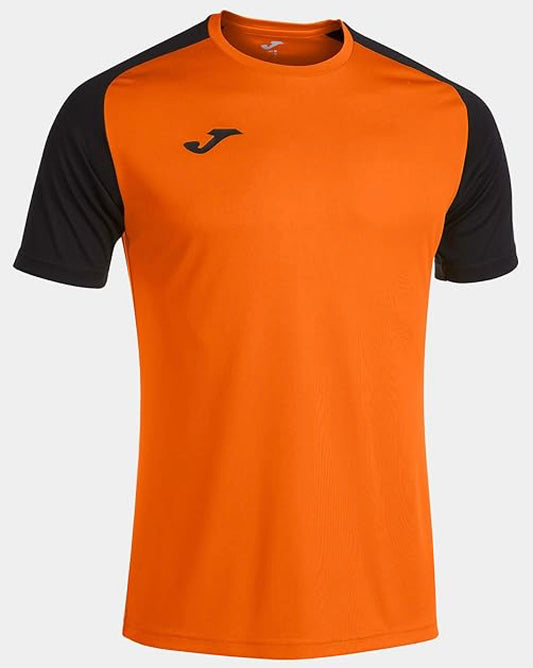 Camiseta de fútbol personalizada con dorsal o número y nombre. Color naranja y negro. Tallas adulto S, M, L, XL. Envíos a toda España.